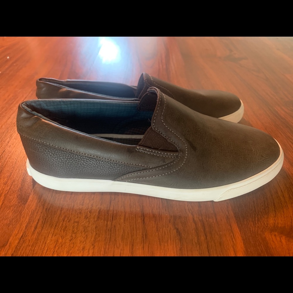 Ben Sherman boys Slip On Brown leather shoe